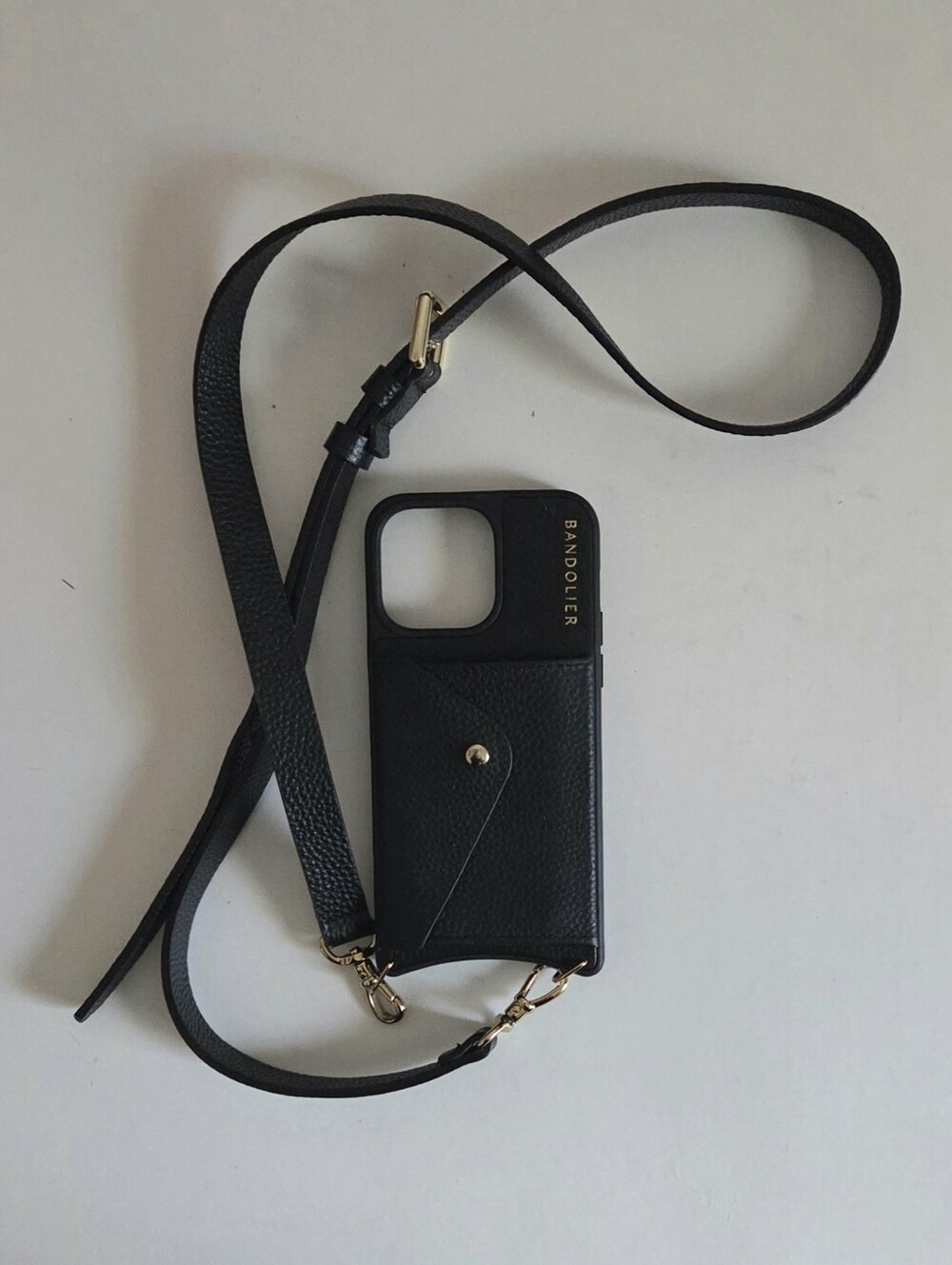 Bandolier Hailey Black Gold Crossbody Phone Case iPhone 15 Pro Max